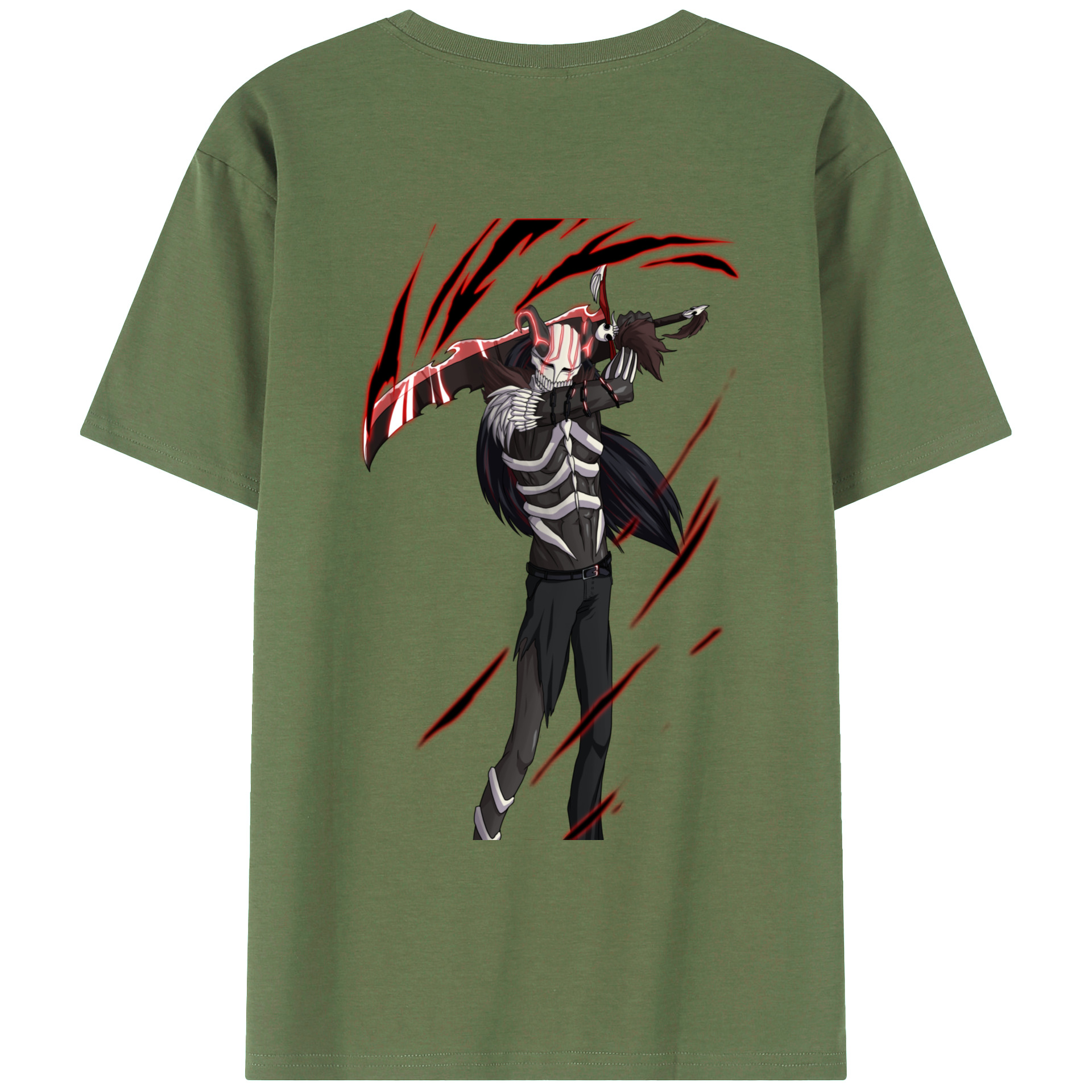 （画像用） ブリーチ 黒崎一護（くろさき いちご）BLEACH Kurosaki Ichigo 綿100％ メンズ半袖Tシャツ（バックプリント） 通気性